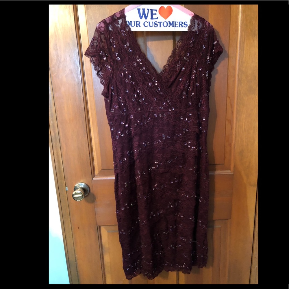 Maroon lace dress